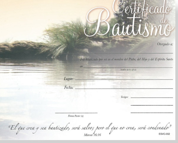 Certificados de bautismo